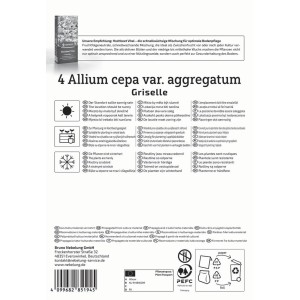 Kiepenkerl Winterpflanzschalotten Griselle, 4 Stück. Verpackung mit Produktinformationen.