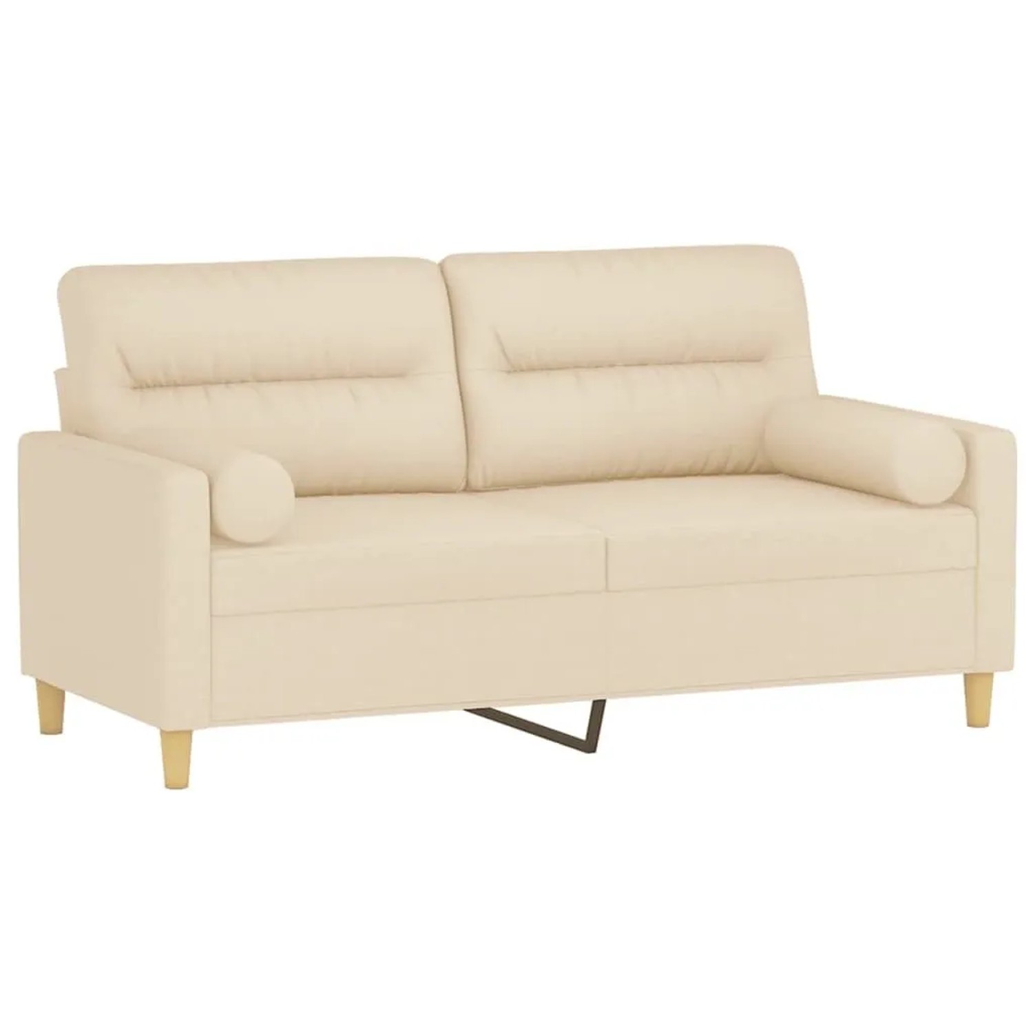 vidaXL 2-Sitzer-Sofa mit Zierkissen Creme 140 cm Stoff 3200823 günstig online kaufen