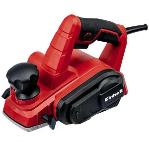 Einhell Elektrohobel TC-PL 750: Roter Hobel mit schwarzem Griff und Einstellknopf.