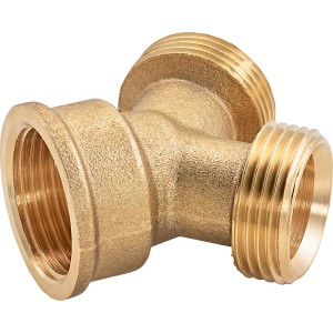 Messing Gewinde-Gabelstück 26,4 mm, T-Stück für Trinkwasser- und Heizungsrohre.