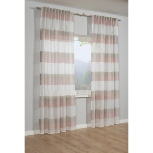 Altrosa Schal-Gardine Bennetti, 140x245 cm, mit Streifen und Gardinenband für Stange/Schiene.