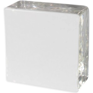 Glasbaustein Crystal Collection, 10x10x5 cm, einseitig satiniert für dekorative Innen- & Außenbereiche.