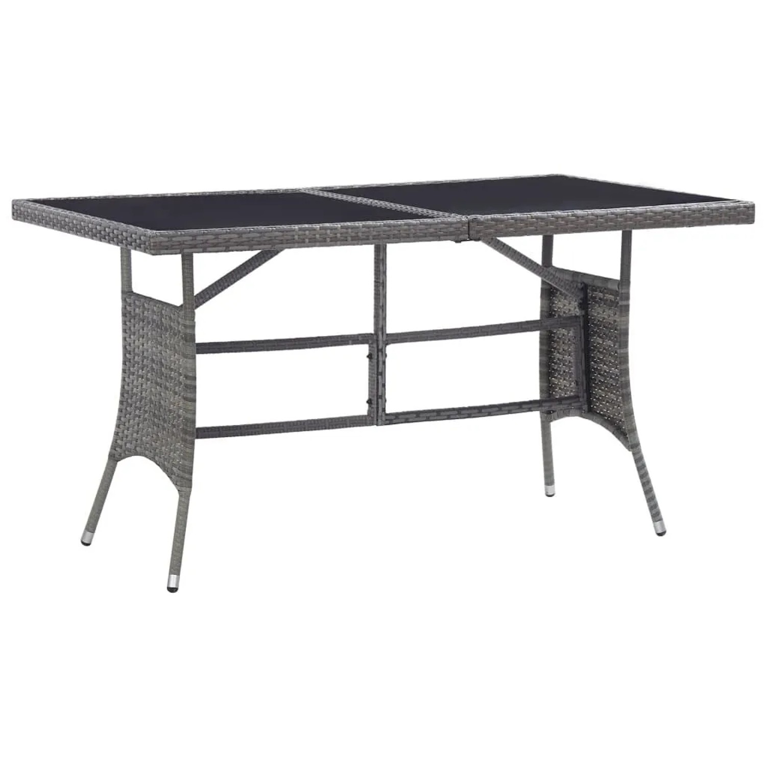 Furnicato Gartentisch Grau 140 X 80 X 74 Cm Poly Rattan