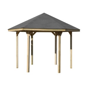 Weka Pavillon 656, 6-Eck Gartenlaube aus kesseldruckimprägniertem Holz, 326x376 cm.