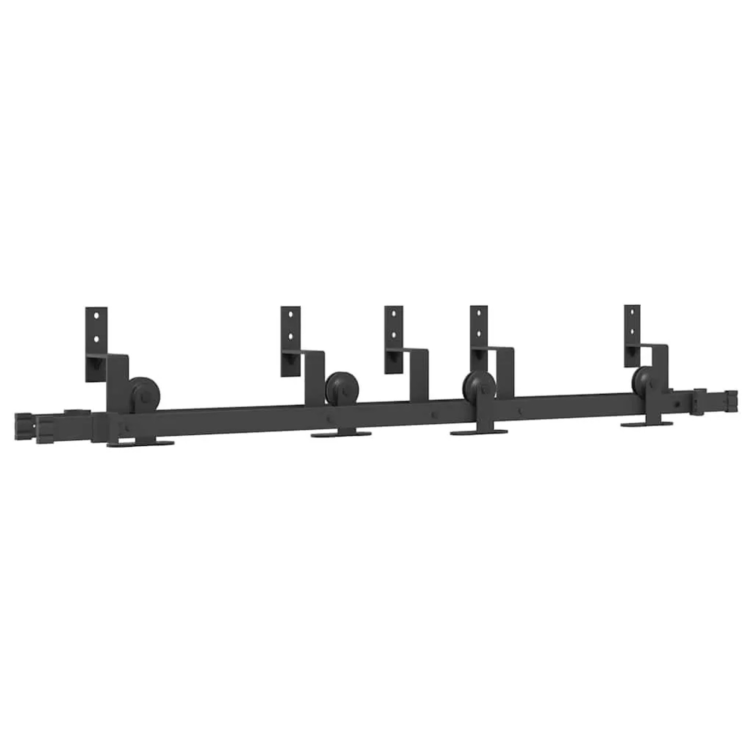 vidaXL Schiebetürbeschlag-Set 152,5 cm Stahl Schwarz 3295727