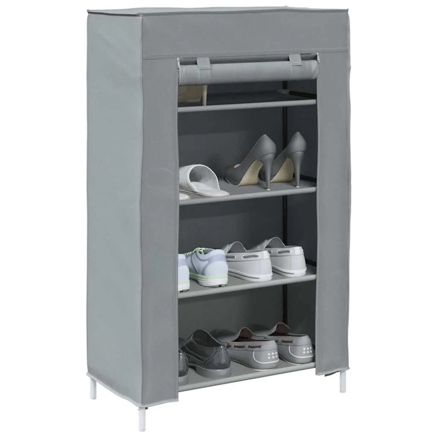 vidaXL Schuhschrank Grau 60,5x30x97 cm Vliesstoff 4100621_2
