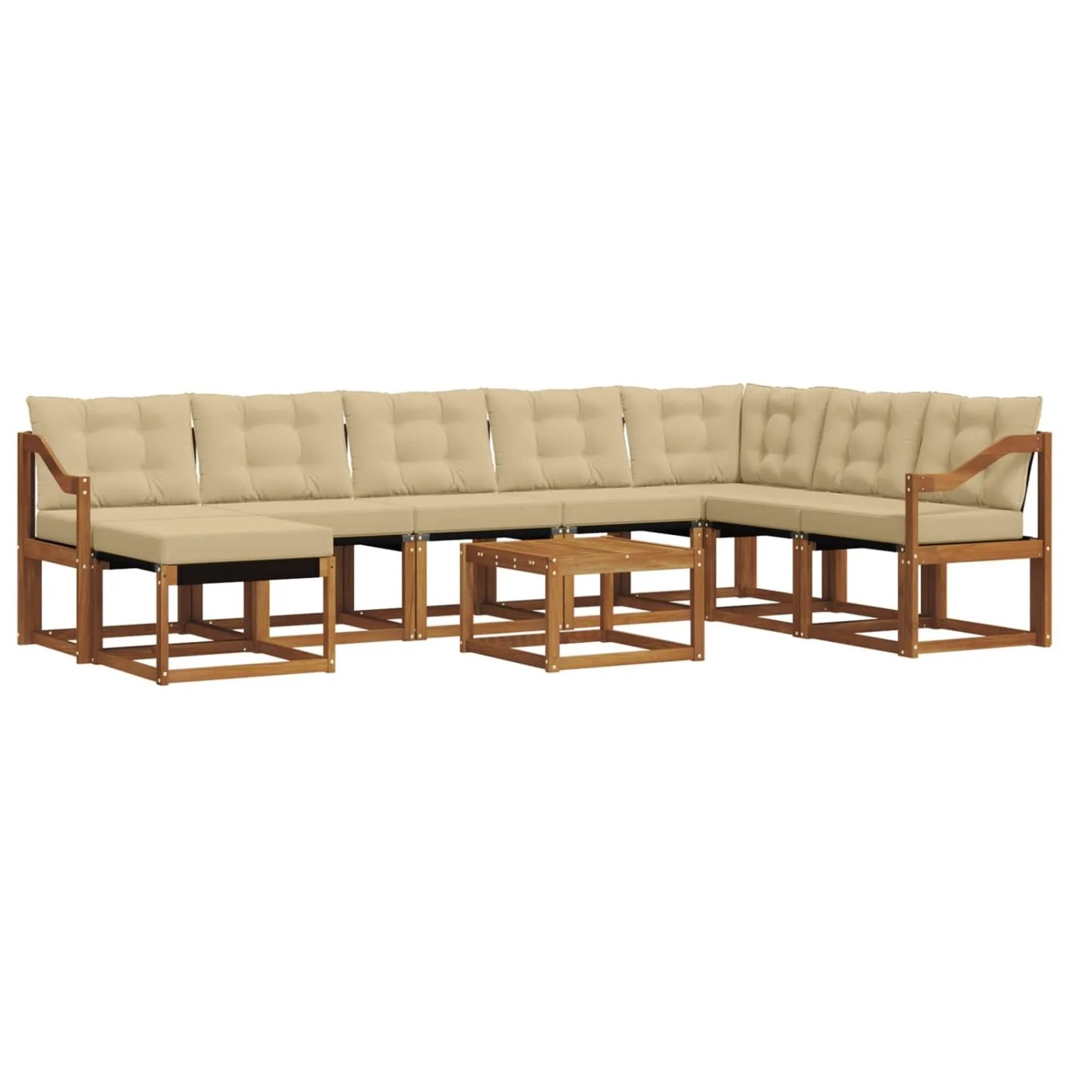 vidaXL Sofa Set mit Kissen 9-Tlg Natur und Beige 3368988