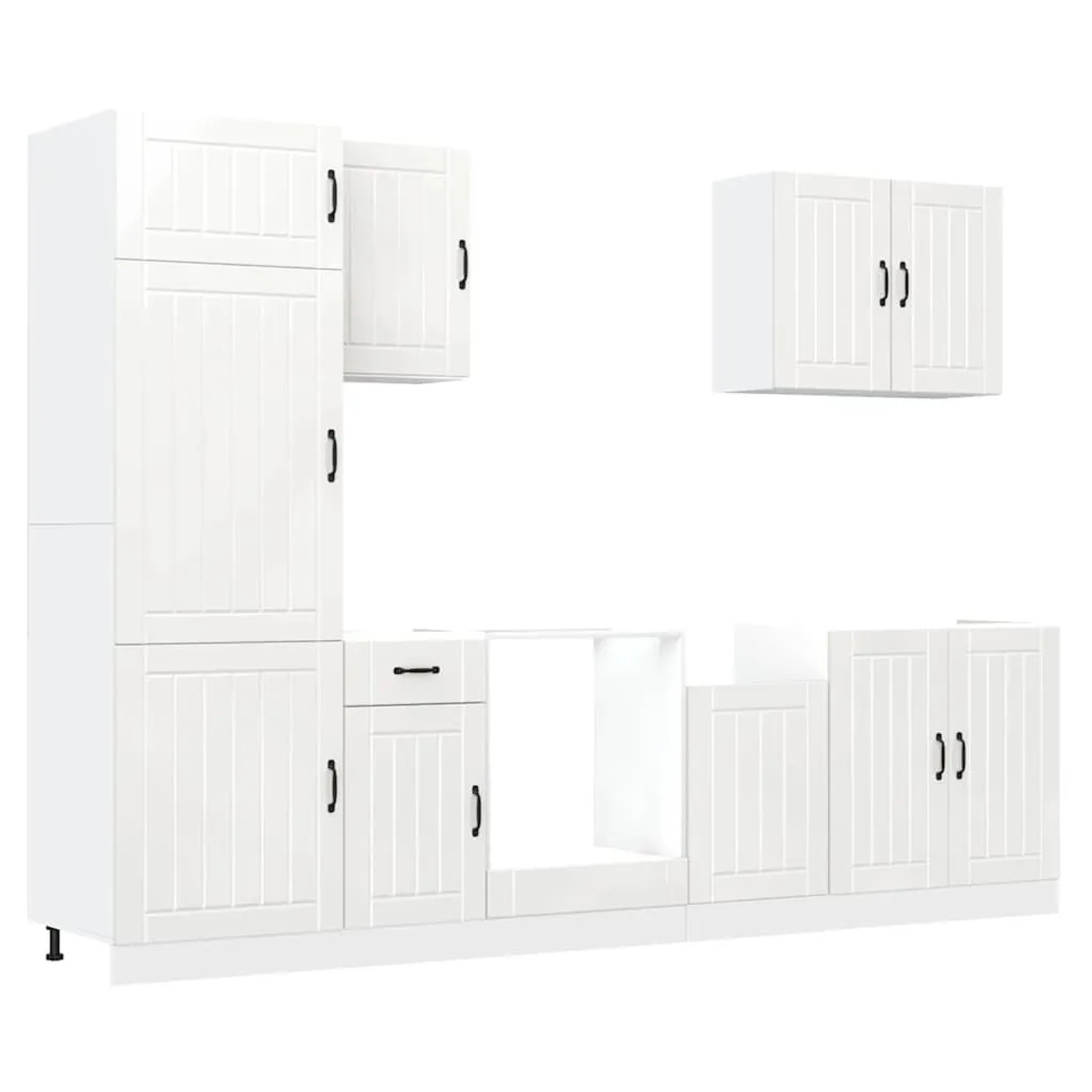 vidaXL 7 Tlg Küchenschrank-Set Lucca Hochglanz-Weiß Holzwerkstoff 3314773 günstig online kaufen