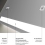 Detailaufnahme: DSK Design LED-Lichtspiegel Silver Conde 160x60 mit Digitaluhr und Touchsensor.