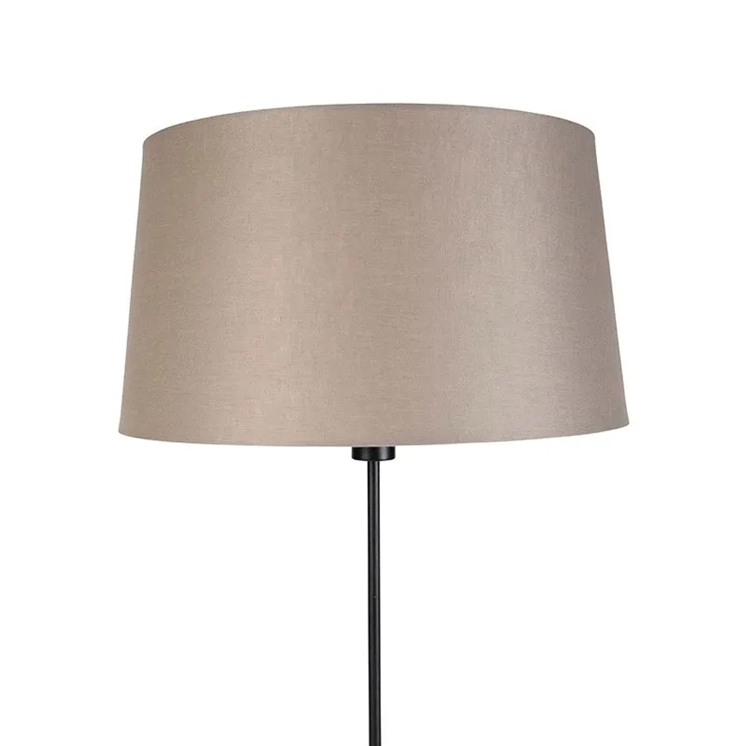 Schwarze Stehlampe mit taupefarbenem Leinenschirm (45 cm), Modell Parte von QAZQA.