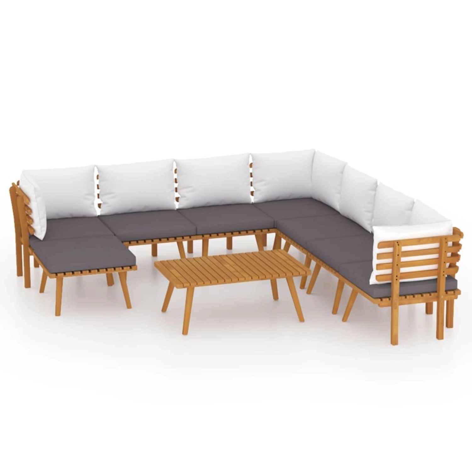 vidaXL 9-tlg Garten-Lounge-Set mit Kissen Massivholz Akazie Modell 9