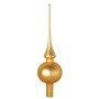 Matte goldfarbene Glas-Baumspitze von Krebs Glas Lauscha. Eleganter Christbaumschmuck für festliche Weihnachtsdeko.