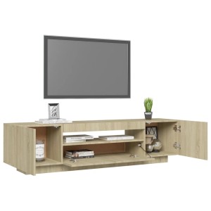 VidaXL TV-Schrank mit LED Sonoma-Eiche, 160 cm breit. Wohnwand mit Fächern und Türen.