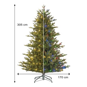 Black Box Trees LED-Weihnachtsbaum Macallan, 305 cm hoch, mit warmweißen und bunten Lichtern.