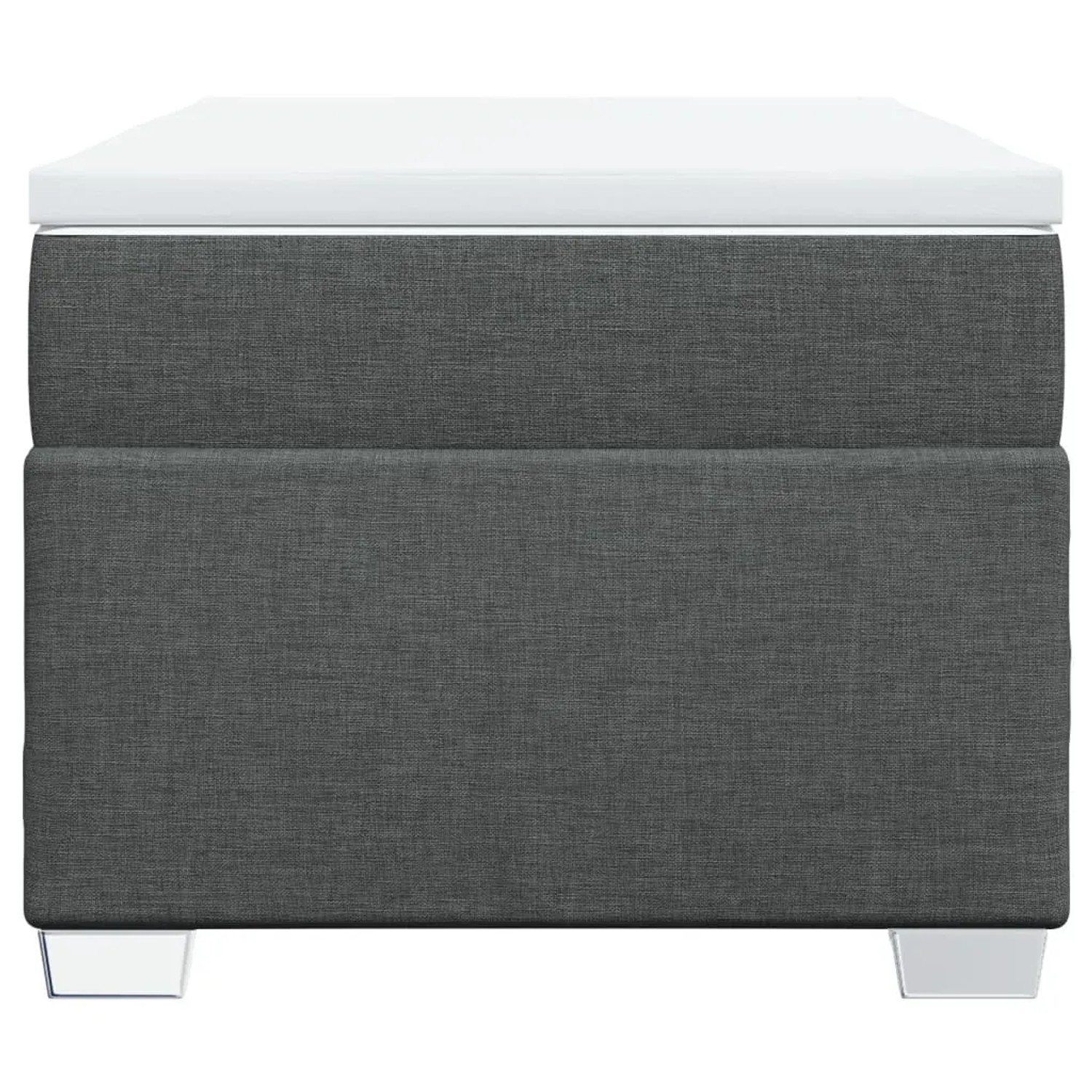 Boxspringbett dunkelgrau 90x190 cm mit Matratze und Auflage.