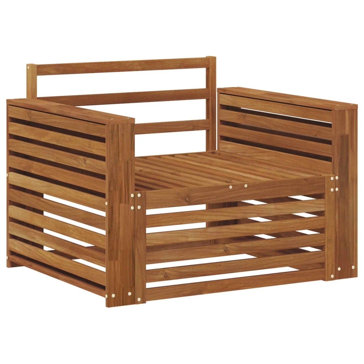 vidaXL 2 Stück Sofa mit Armlehnen Massivholz Akazie Natur 3436399