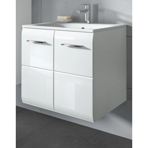 Inn.Furn Waschtisch mit Waschbecken in Weiß Hochglanz Hängend 60 cm Cover