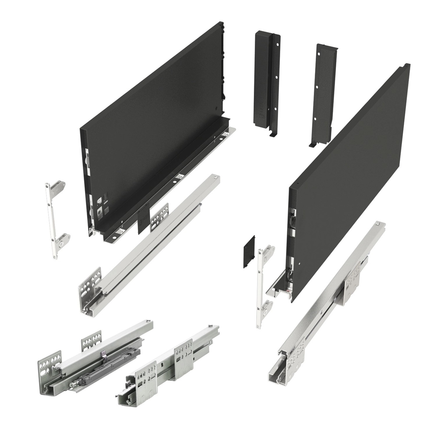 SOTECH Schubladensystem JUNKER SLIM Push To Open Anthrazit H 199 mm L 550 mm Bis 35 Kg Belastbar