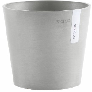 Ecopots Amsterdam Mini Pflanztopf, weißgrau, 17 cm, für Innen- und Außenbereich.