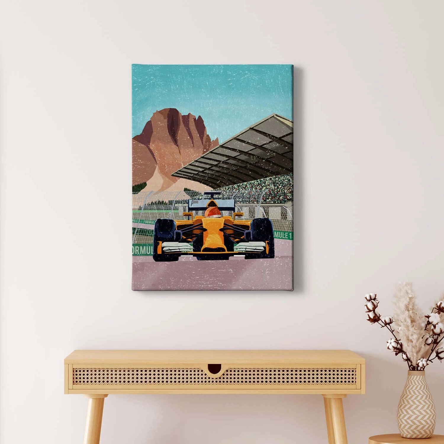 Bricoflor Bild Mit Rennauto Bunt Formel 1 Leinwand Bild Ideal Für Jungenzimmer Auto Leinwandbild Für Kinderzimmer Im Hoc