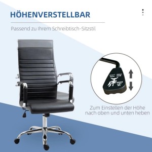 Vinsetto Bürostuhl Höhenverstellbar mit Wippfunktion 54 x 62 x 104-114cm