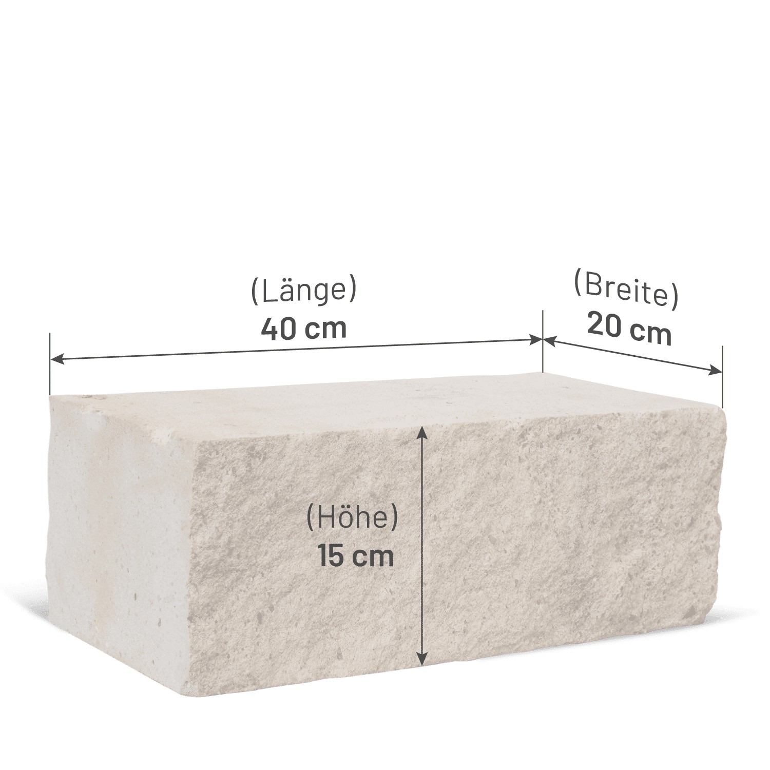 Galamio Sandstein Randstein, 40x20x15 cm, gesägt und gebrochen. Ideal für Gartenwege und Beeteinfassungen.