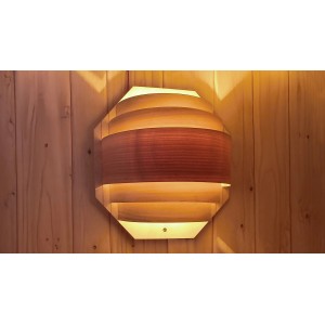 Weka Saunaleuchte für Fasssauna 198, Holzlampe mit warmem Licht für entspannte Sauna-Atmosphäre.