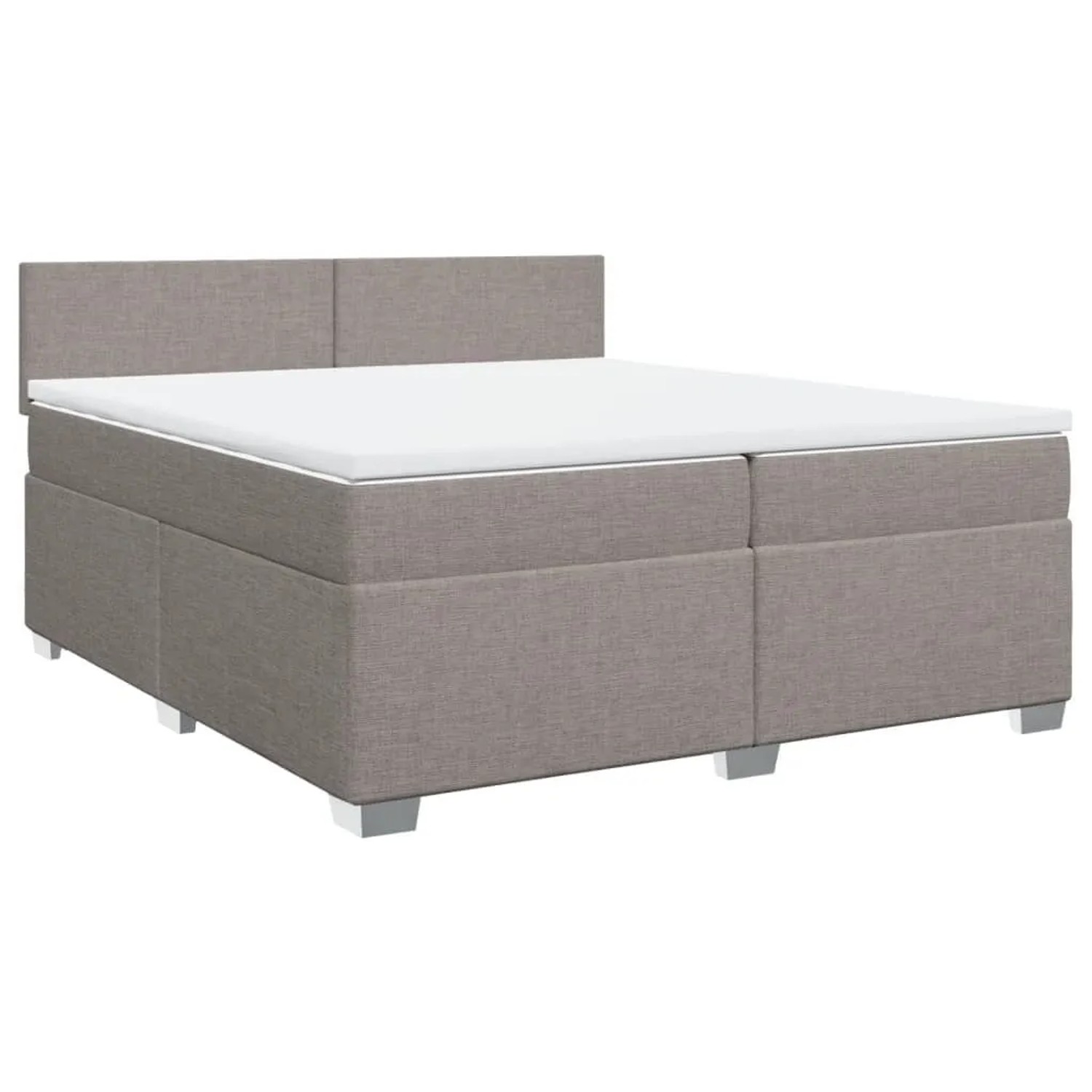 vidaXL Boxspringbett mit Matratze Taupe 200x200 cm Stoff 3285992