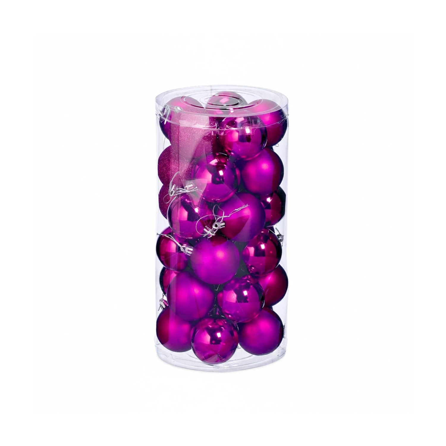 Relaxdays Weihnachtskugeln Kunststoff Pink Bruchsicher 30er Set 7 cm x 6 cm