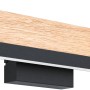 Moderne Eglo LED Wandleuchte Camacho in Schwarz-Braun mit Holzoptik.