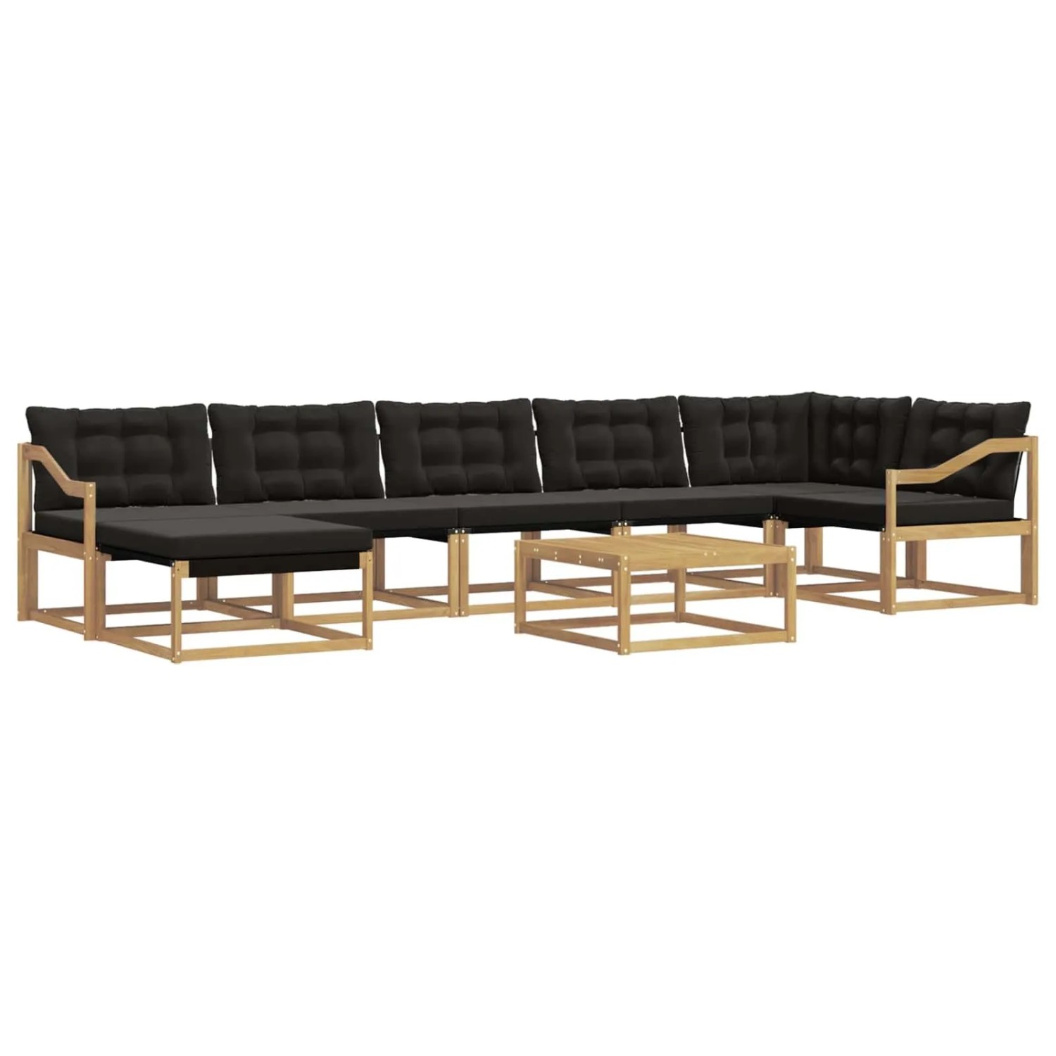 vidaXL Outdoor-Sofagarnitur 8 Stk Weiß und Schwarz 79 x 79 x 37 cm 3388934
