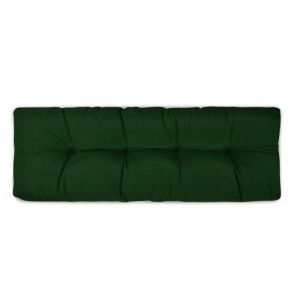 Dunkelgrünes Paletten-Rückenkissen 120x40cm mit Knopfheftung, robust & komfortabel für Garten & Indoor.