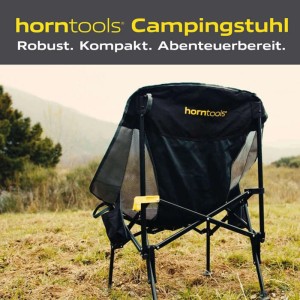 Horntools Campingstuhl, klappbar, mit Tragetasche. Leichter Faltstuhl für Camping & Outdoor.