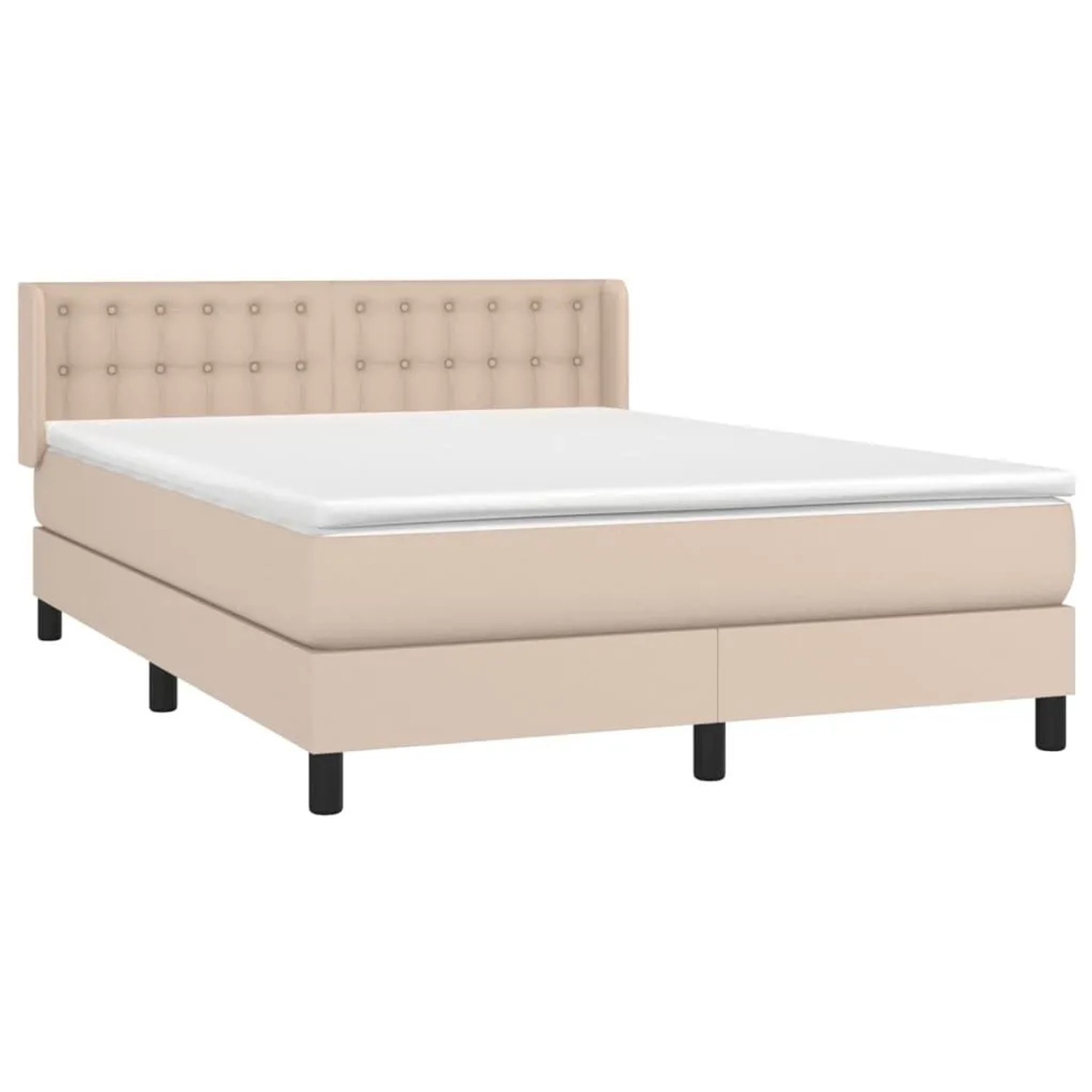 vidaXL Boxspringbett mit Matratze Cappuccino-Braun 140x190cm Kunstleder 313 günstig online kaufen