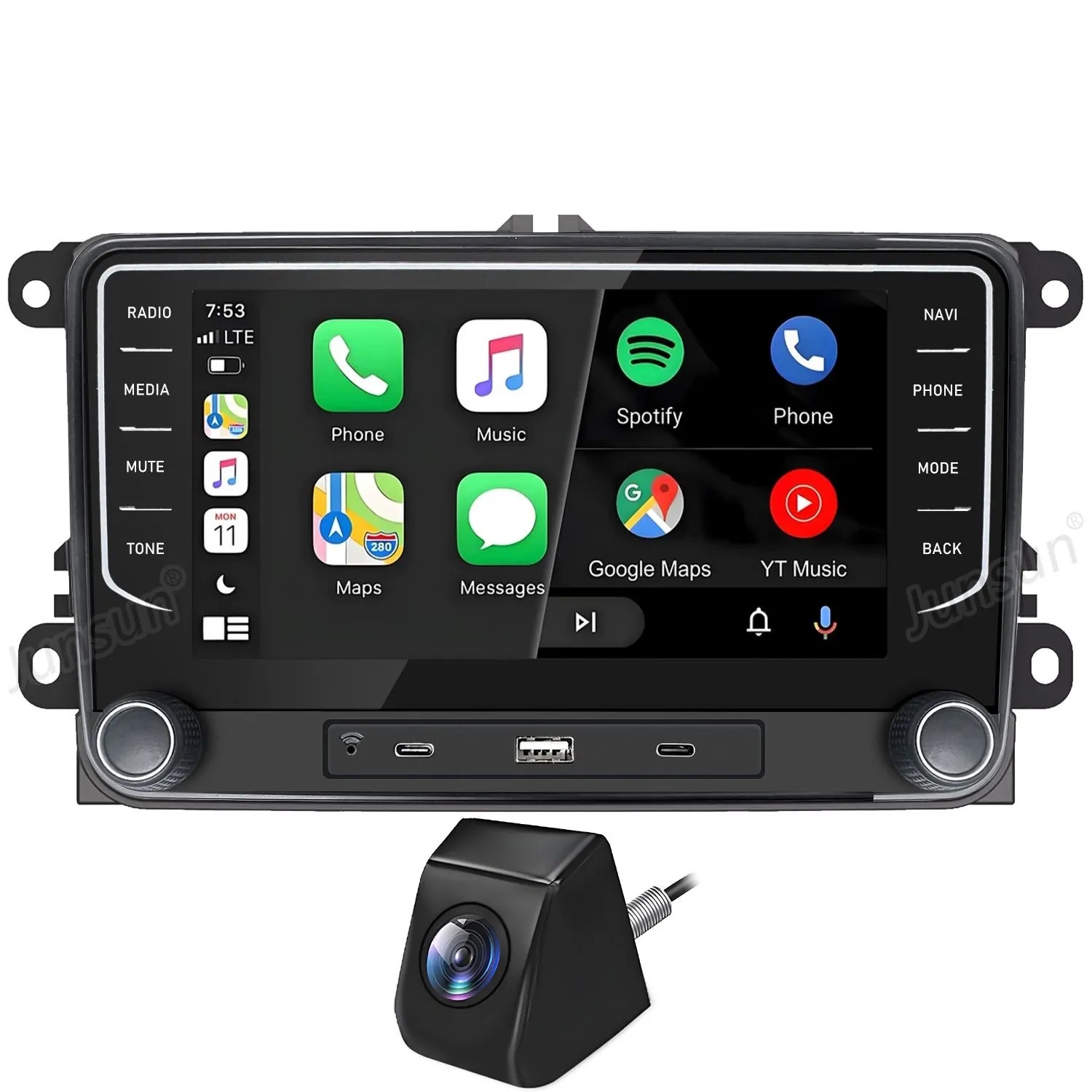 Junsun Autoradio Für Vw Passat Golf Mk5 Jetta Caddy Eos Tiguan Mit Rückfahrkamera