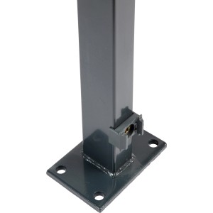 Anthrazit Zaunpfosten (89 cm) mit Bodenplatte für Zaunbau & Sichtschutz.