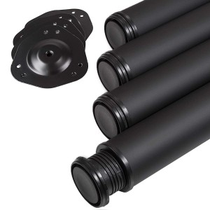 SOTECH 4er Set Tischbeine Höhe 870 mm Höhenverstellbar Ø 60 mm SCHWARZ Tragkraft bis 75Kg Je Fuß