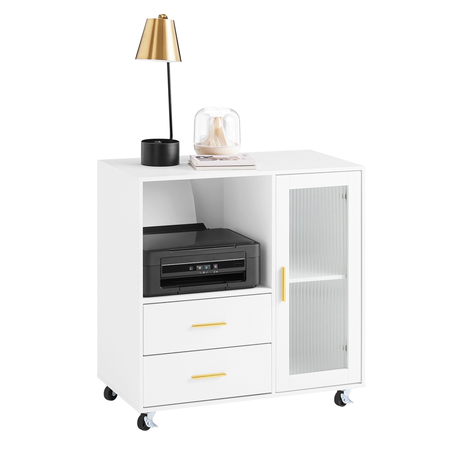 SoBuy Aktenschrank mit 2 Schubladen Druckertisch Sideboard Küchenschrank We günstig online kaufen