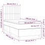 vidaXL Boxspringbett, dunkelgrün, 90x190 cm, Samt. Bett mit Matratze und Kopfteil, Größenangaben.