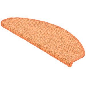 Orangefarbene Sisal Stufenmatte, 24x65cm, aus dem 15er Set. Treppenschutz für mehr Sicherheit.