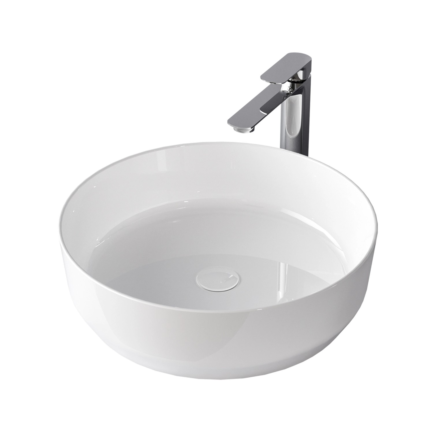 Emke Handwaschbecken 39 x 39 x 12 mm Ovales Keramikwaschbecken Weiß Glänzen günstig online kaufen