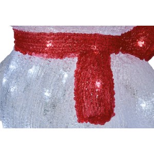 Detailaufnahme: LED-Rentier Dekofigur (60cm) mit rotem Schal. Weihnachtsdeko für Innen & Außen.
