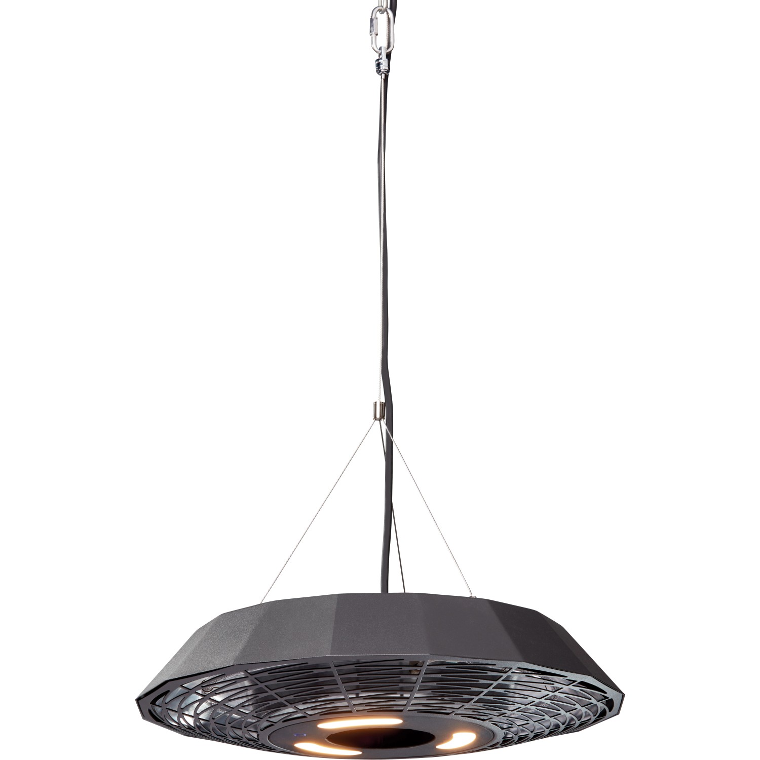 Enders Elektro Deckenstrahler Marbella, Terrassenheizstrahler mit LED-Beleuchtung und Fernbedienung.