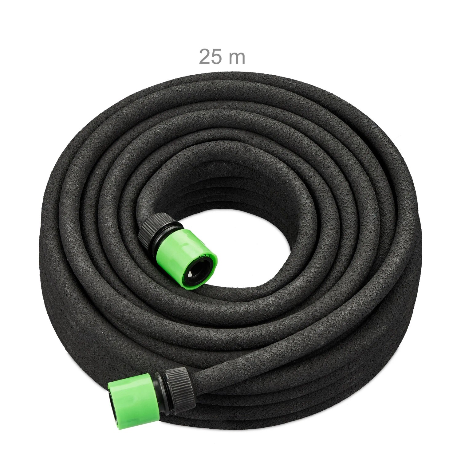Relaxdays Tropfschlauch Gummi PVC Messing Schwarz Grün Wassersparend 25 m ø 12/16 mm_4
