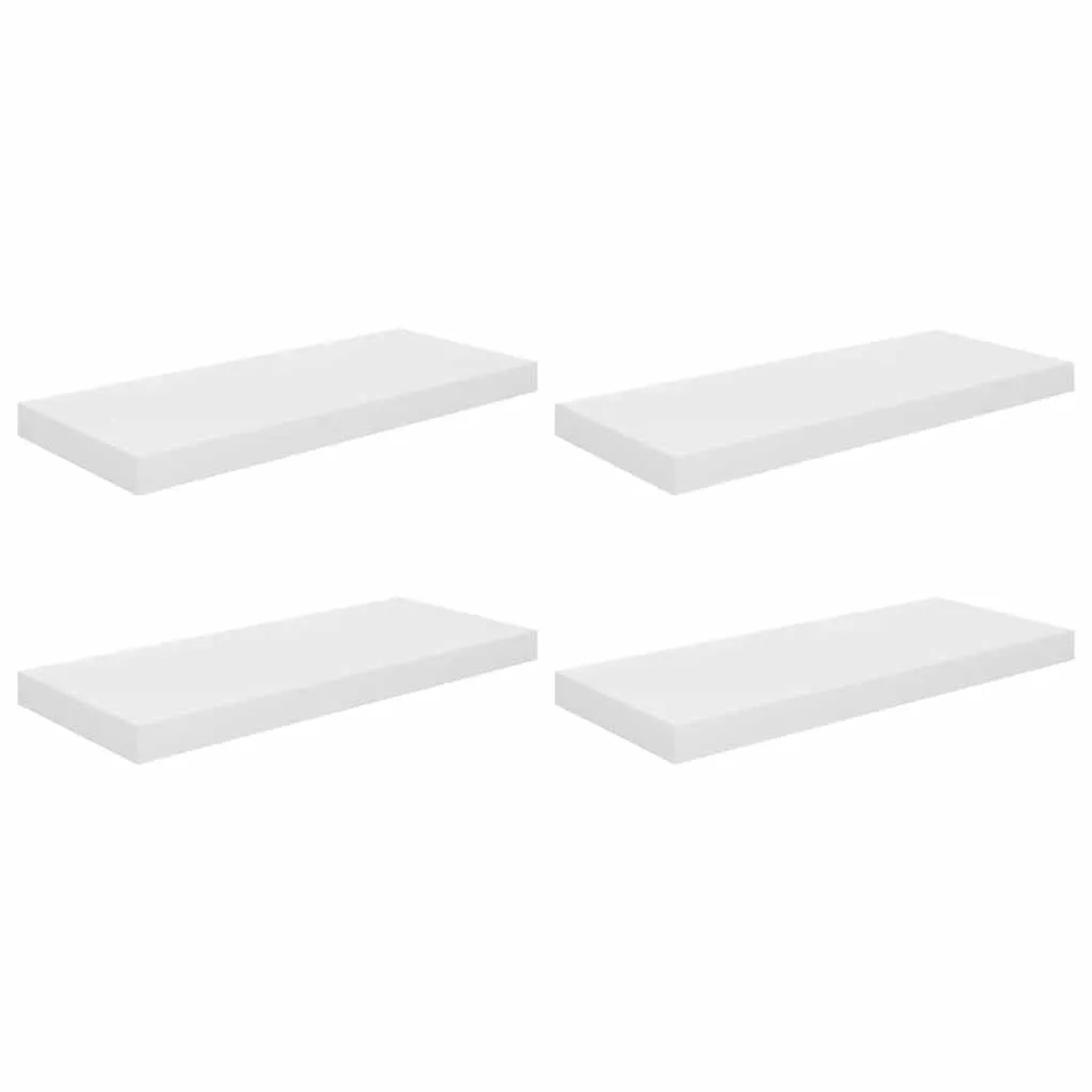 vidaXL Schweberegale 4 Stk Hochglanz-Weiß 60x23,5x3,8 cm MDF 323750