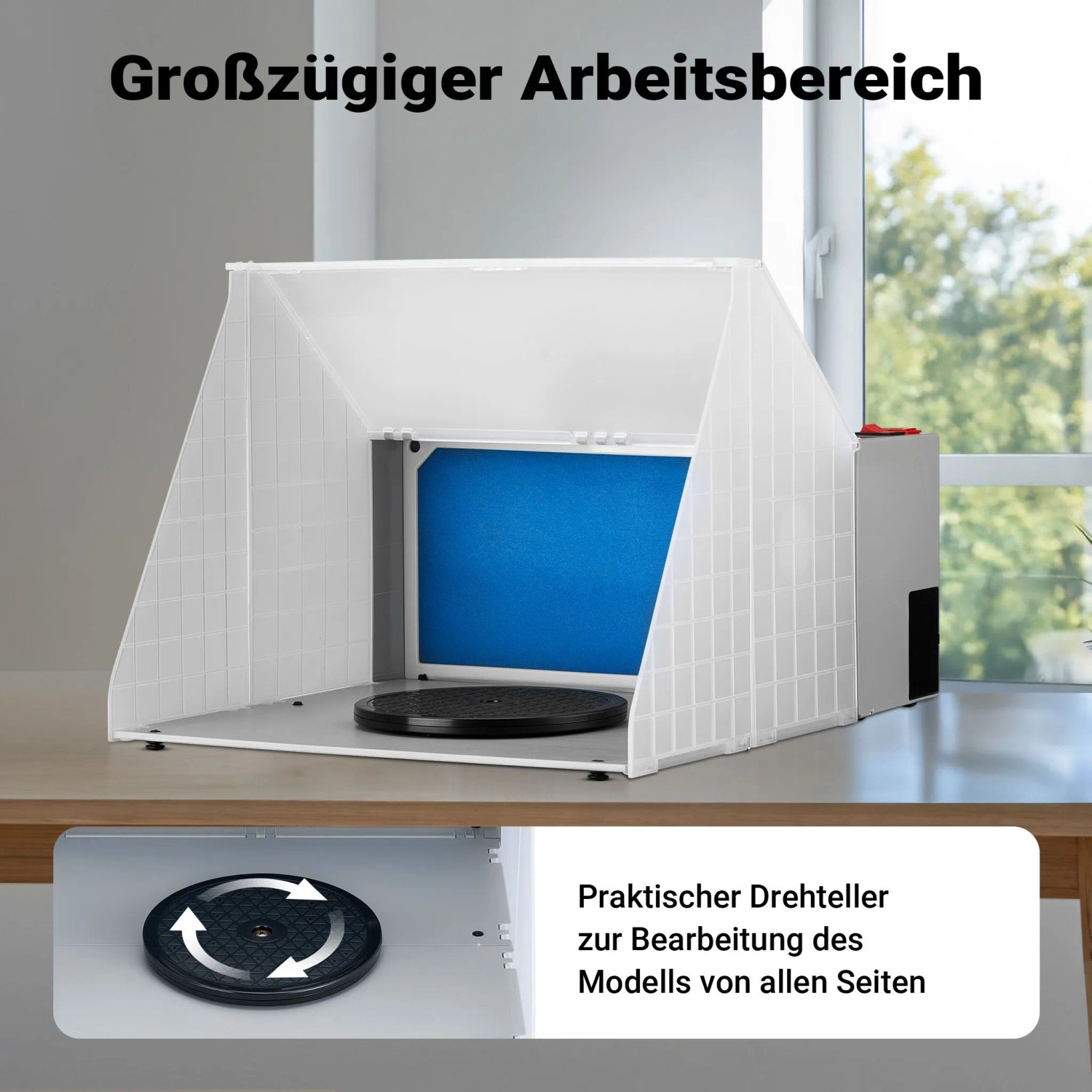 Wiltec Airbrush Absauganlage 4M³/Min 47Db Absaugung Farbe Farbnebel Erweiterbar_6