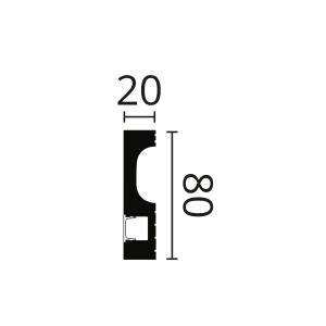 Schwarze NOEL & MARQUET Sockelleiste IL11 für indirekte Beleuchtung, 8x2x200 cm.