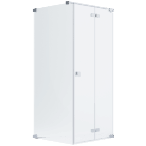 Schöner Wohnen Eckdusche mit Drehfalttür und Seitenwand, Chrom, 80x80x200 cm.