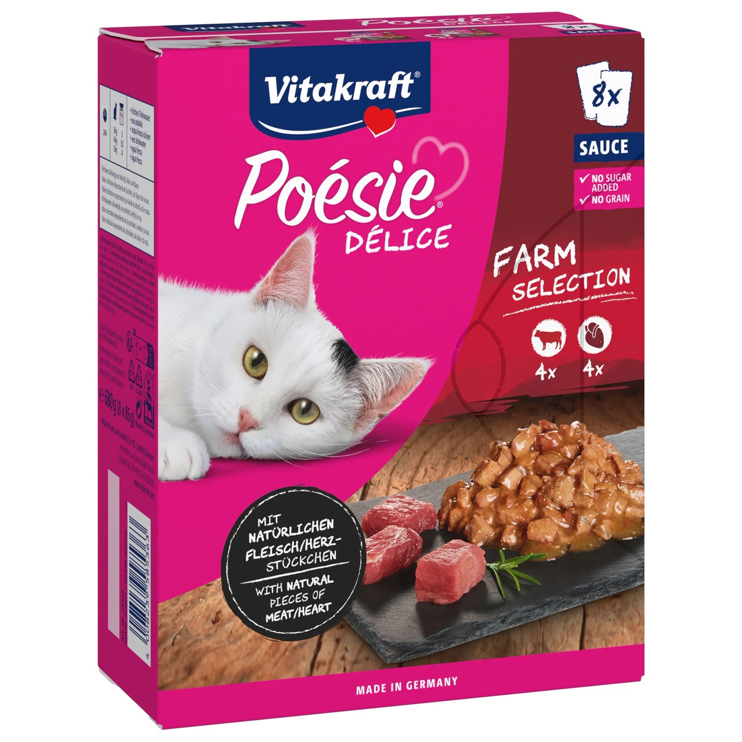 Image of Vitakraft Katzen-Nassfutter Poesie Delice Farm Selection 8 x 85 g