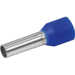 Isolierte Aderendhülse, Ø 2,5 mm, blau, 100 Stück für sichere Kabelverbindungen.